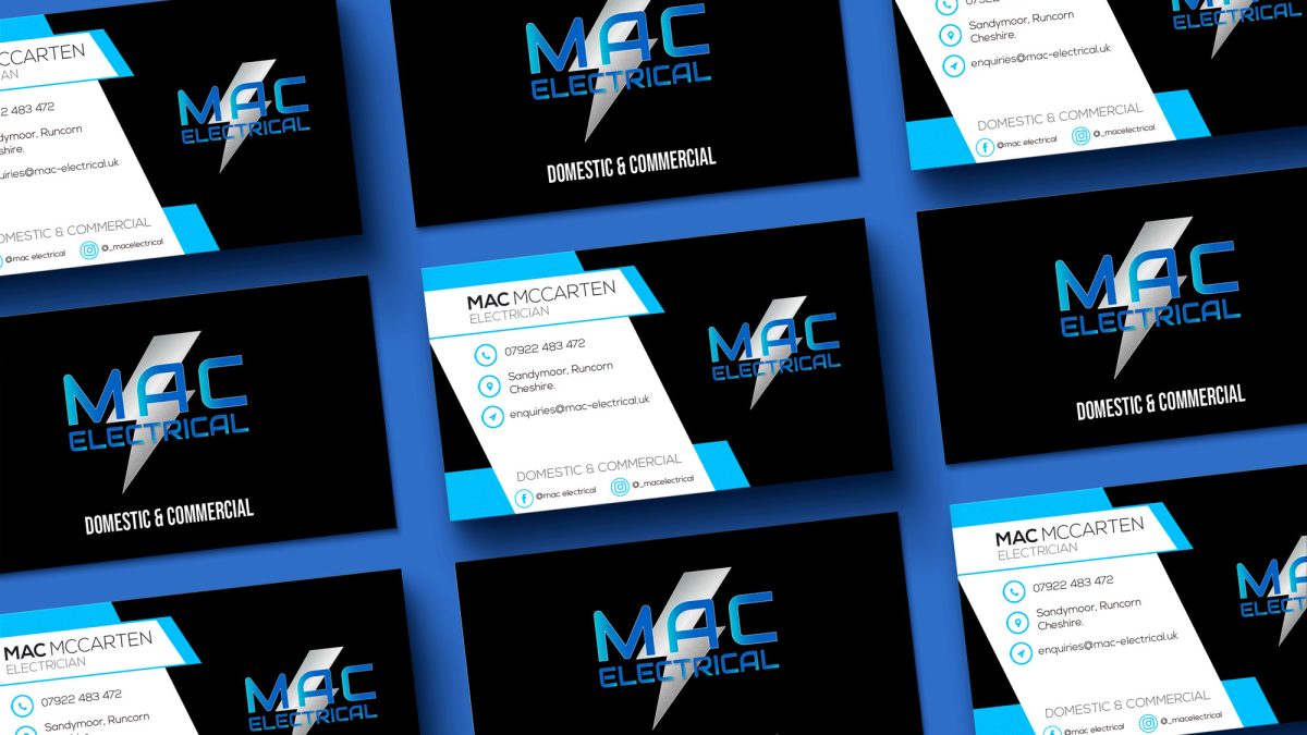 Mac electrical business card mock image