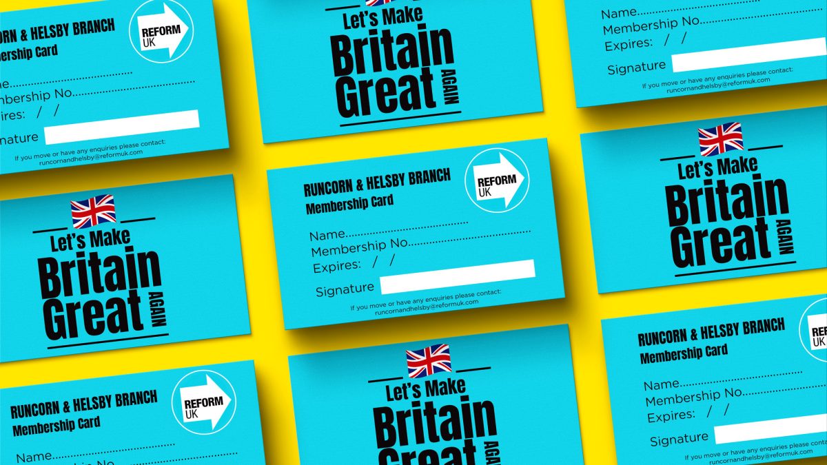 reform uk business card mock image