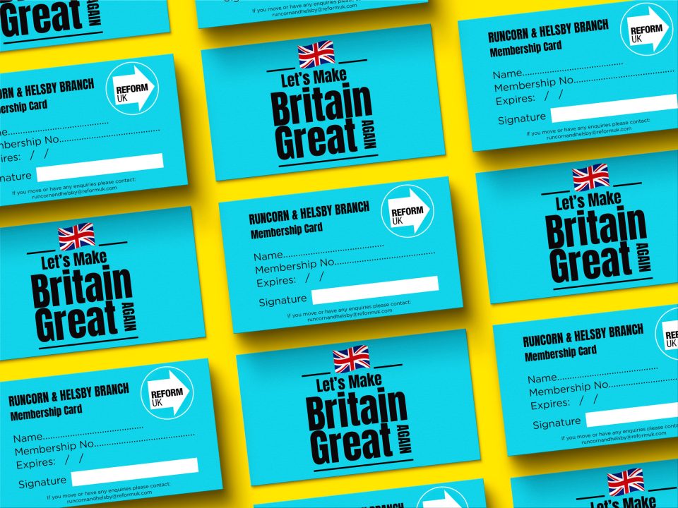 reform uk business card mock image