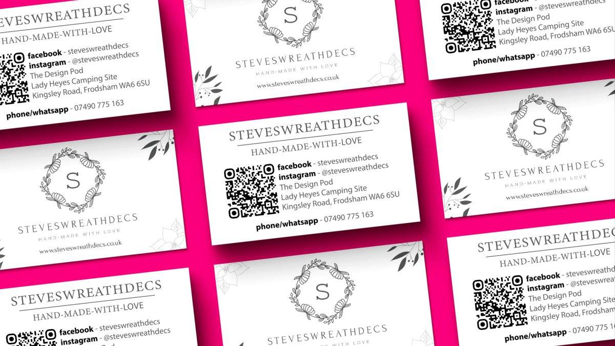 Steve wreath decs business card mock image