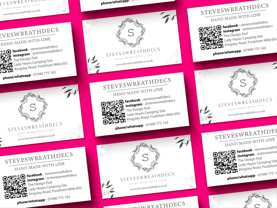 Steve wreath decs business card mock image